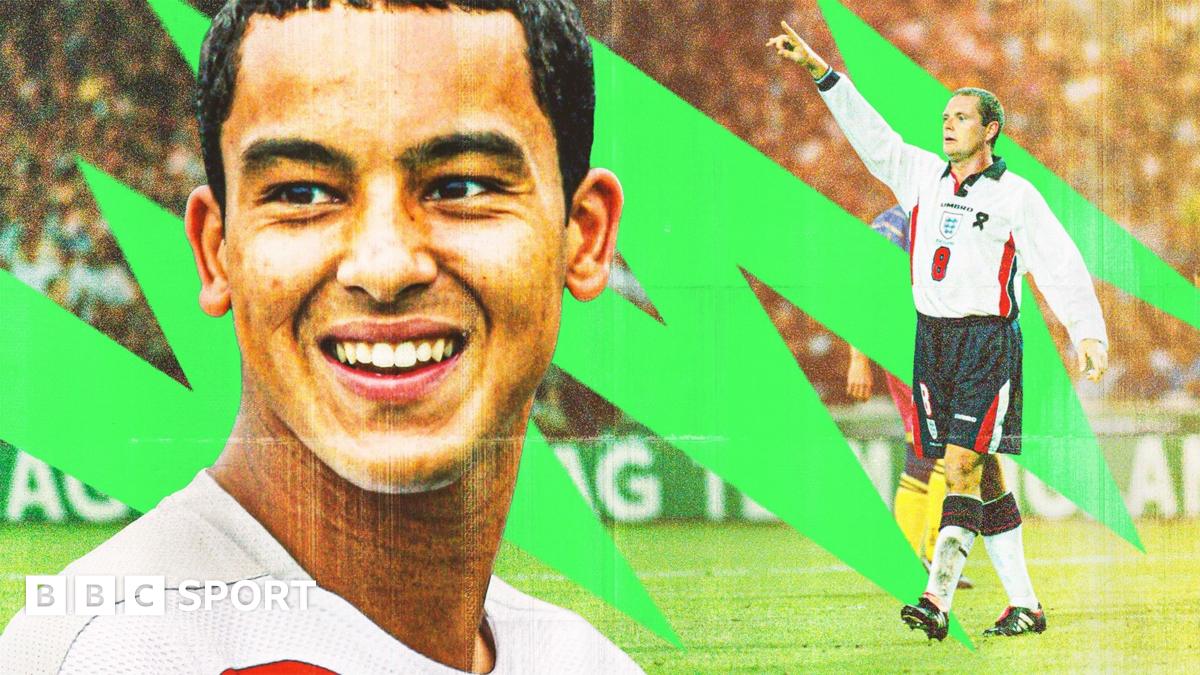 An image showing England players Theo Walcott and Paul Gascoigne