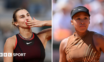 A split picture of Aryna Sabalenka and Naomi Osaka