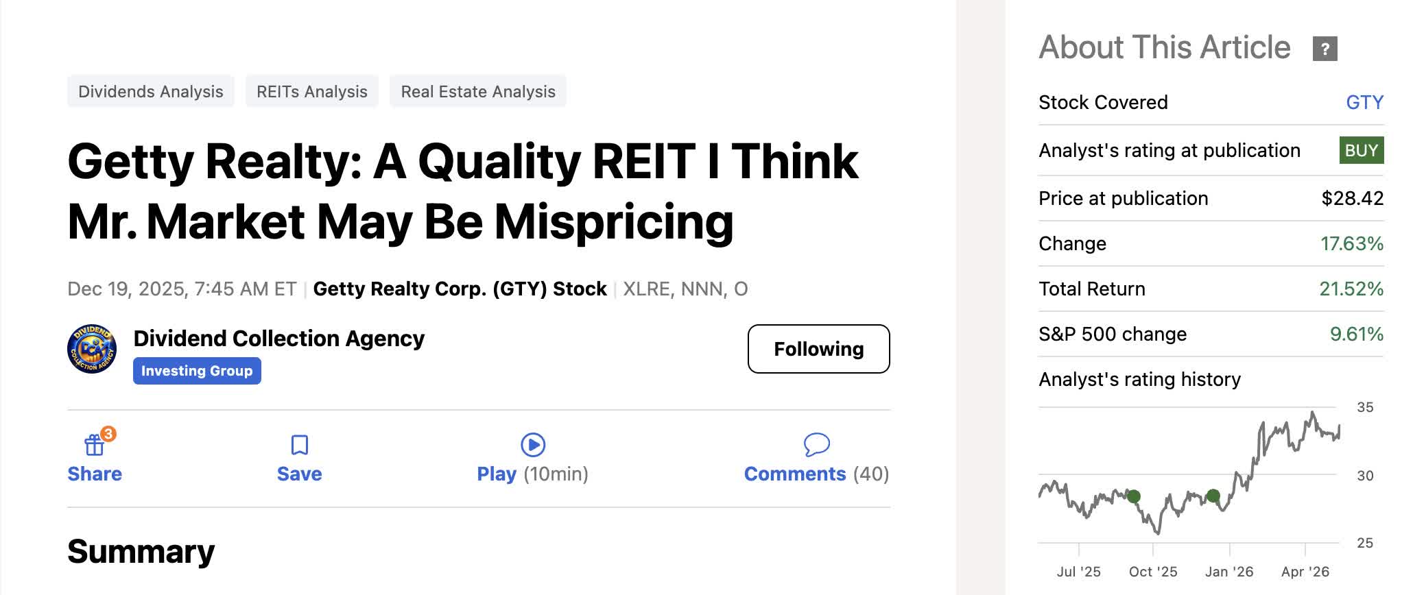 Getty Realty: Stable Income And Quiet Execution Support This Lesser-Known REIT (NYSE:GTY)