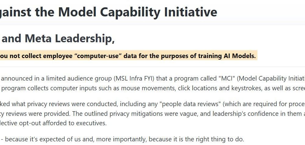 Petition against the Model Capability Initiative