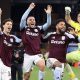 Aston Villa players celebrate