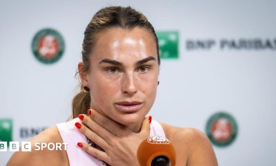 Aryna Sabalenka speaks to the media at the 2026 French Open