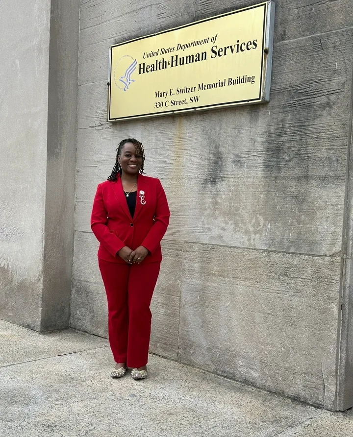 The author visiting the U.S. Department of Health and Human Services in her official role as the director of the Policy and Movement Building.