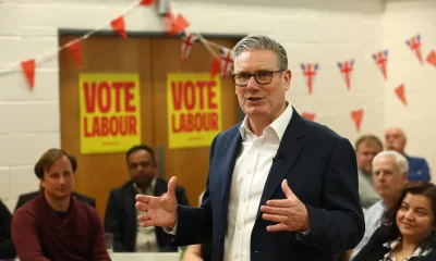 Prime Minister Keir Starmer speaks with residents at Newton Leys pavilion to discuss how the government is implementing policies to ease the cost of living as he campaigns ahead of local elections scheduled for May 7 on April 1, 2026