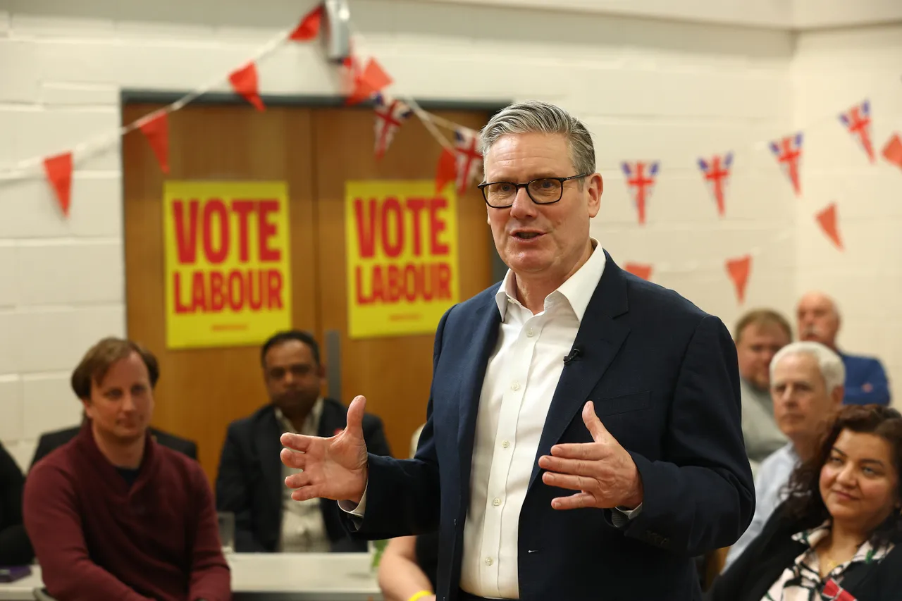 Prime Minister Keir Starmer speaks with residents at Newton Leys pavilion to discuss how the government is implementing policies to ease the cost of living as he campaigns ahead of local elections scheduled for May 7 on April 1, 2026