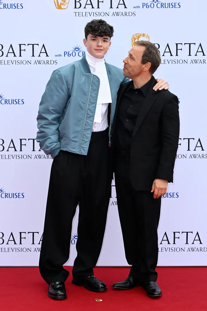 Owen Cooper and Stephen Graham arriving at the TV Baftas