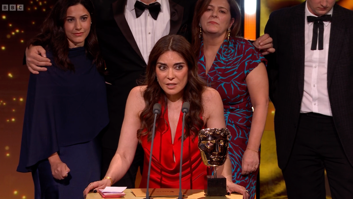 Ramita Navai accepting the TV Bafta on Sunday night
