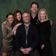 Seth Rogen and Catherine O'Hara pictured with their The Studio co-stars last year