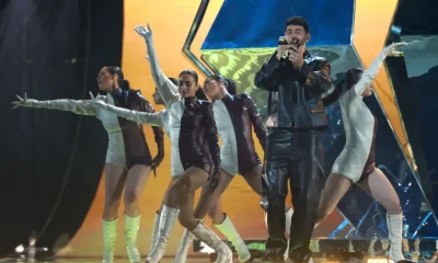 Israel's Eurovision representative Noam Bettan rehearsing on Monday
