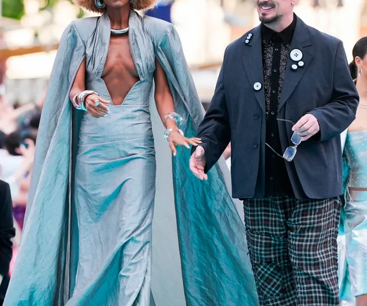 Senhit and Boy George at the Eurovision opening ceremony over the weekend