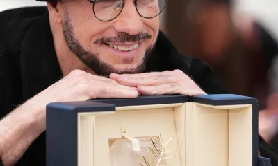 John Travolta with his honorary Palme d'Or