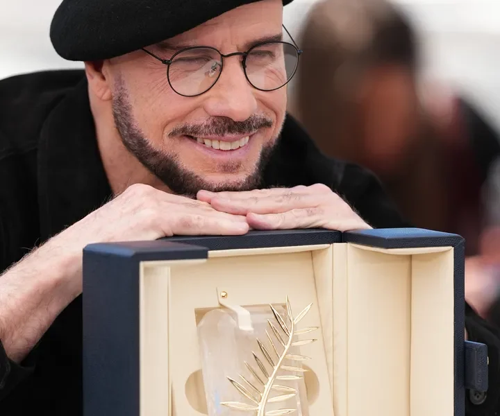 John Travolta with his honorary Palme d'Or