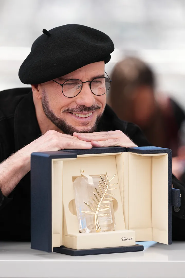 John Travolta with his honorary Palme d'Or