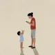 Baby boy reaching for distracted mother using smart phone