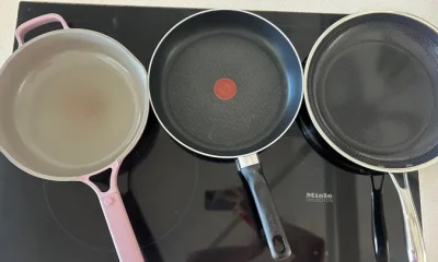 From left to right: Our Place/ Tefal/ Hexclad