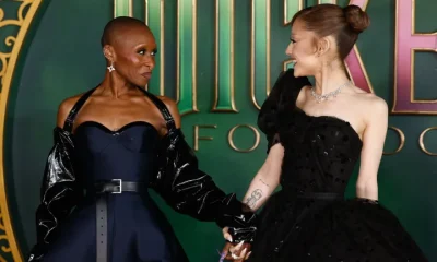 Cynthia Erivo and Ariana Grande promoting the second Wicked movie in London in 2025