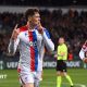Jorgen Stand Larsen celebrates scoring for Crystal Palace
