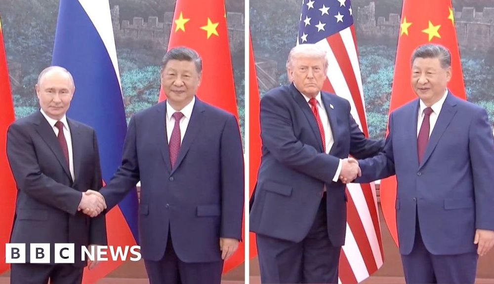 How did Xi treat Trump and Putin on their China visits?