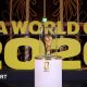 A picture of the Fifa World Cup trophy in front of the words Fifa World Cup 2026.