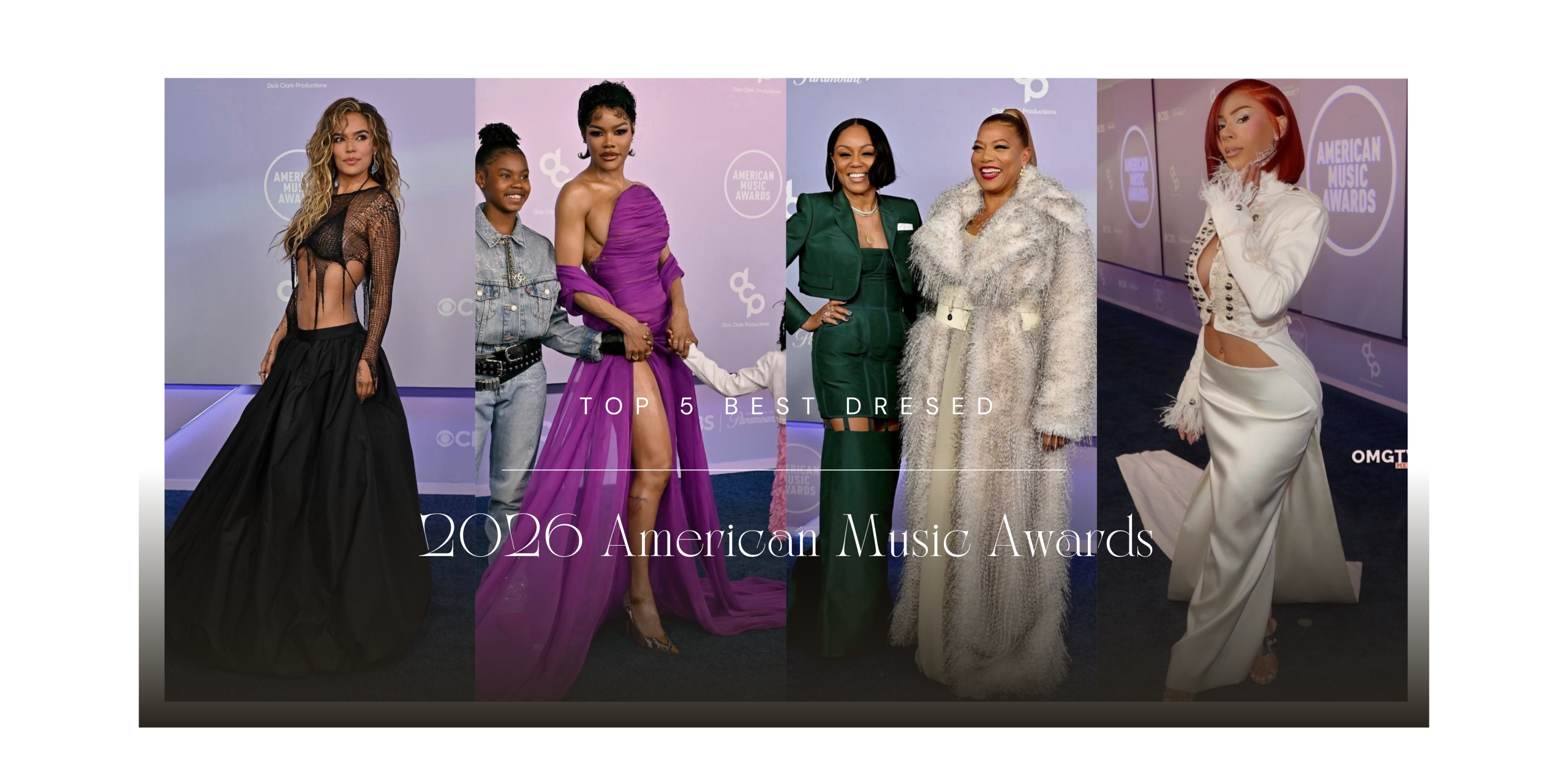 The Top 5 Best Dressed at the 2026 American Music Awards in Las Vegas: Queen Latifah in Christian Siriano, Teyana Taylor in Purple Balenciaga, Mariah the Scientist, and More!