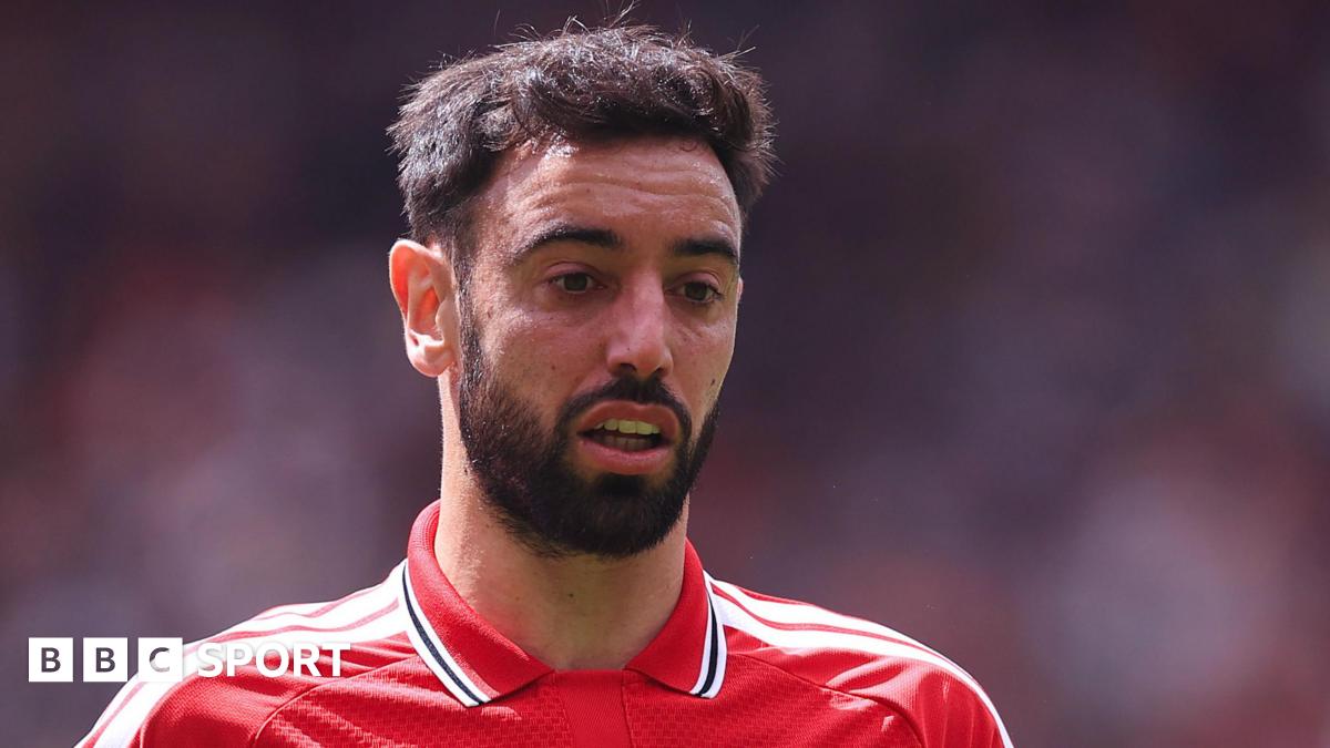 Bruno Fernandes playing for Manchester United, wearing the club's red kit