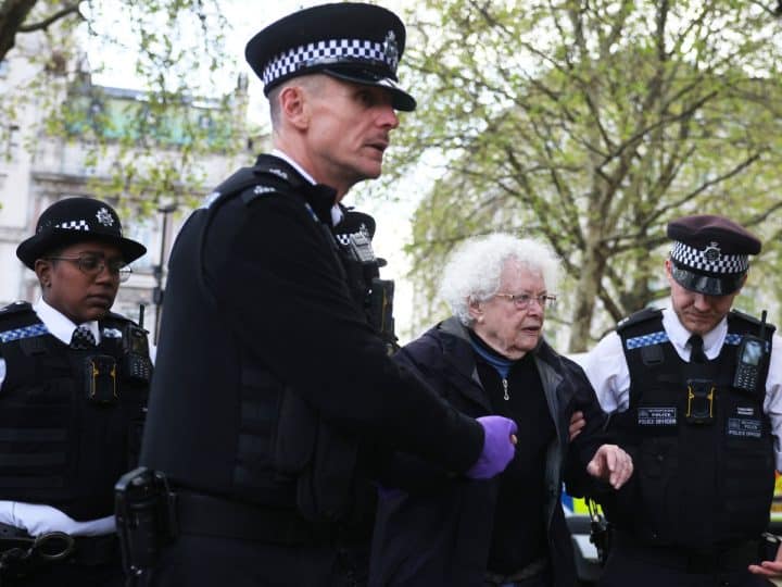 Police arrest older activist