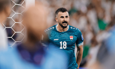 GUADALUPE, MEXICO - MARCH 31: Aymen Hussein of Iraq reacts during the FIFA World Cup 2026 Play-Off tournament final match between Iraq and Bolivia at Estadio Monterrey on March 31, 2026 in Guadalupe, Mexico.