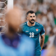 GUADALUPE, MEXICO - MARCH 31: Aymen Hussein of Iraq reacts during the FIFA World Cup 2026 Play-Off tournament final match between Iraq and Bolivia at Estadio Monterrey on March 31, 2026 in Guadalupe, Mexico.