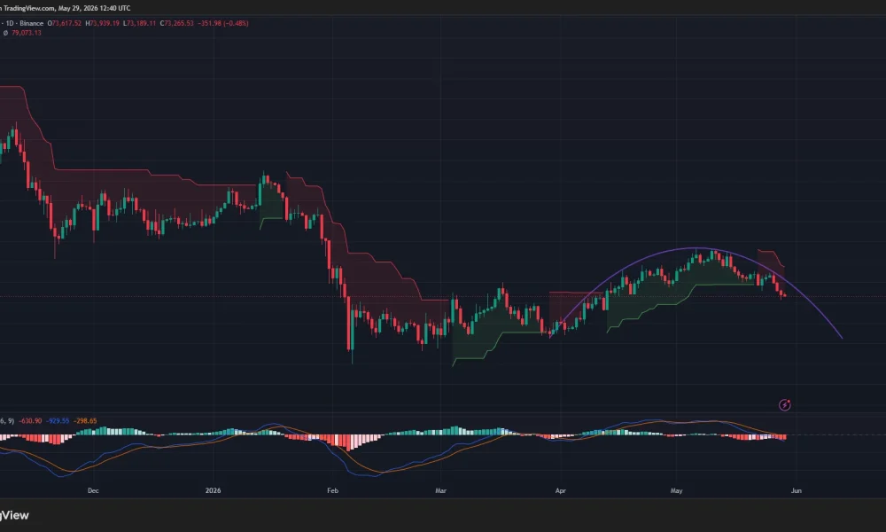 Bitcoin price is appearing to form a bearish rounded top pattern on the daily chart.