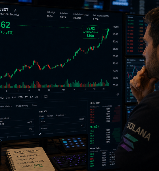 A trader observing SOL approaching $100
