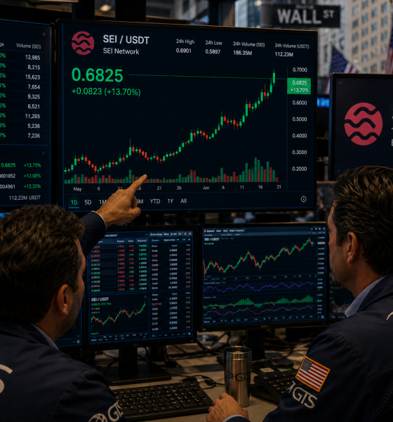 Traders analyzing a hullish SEI chart