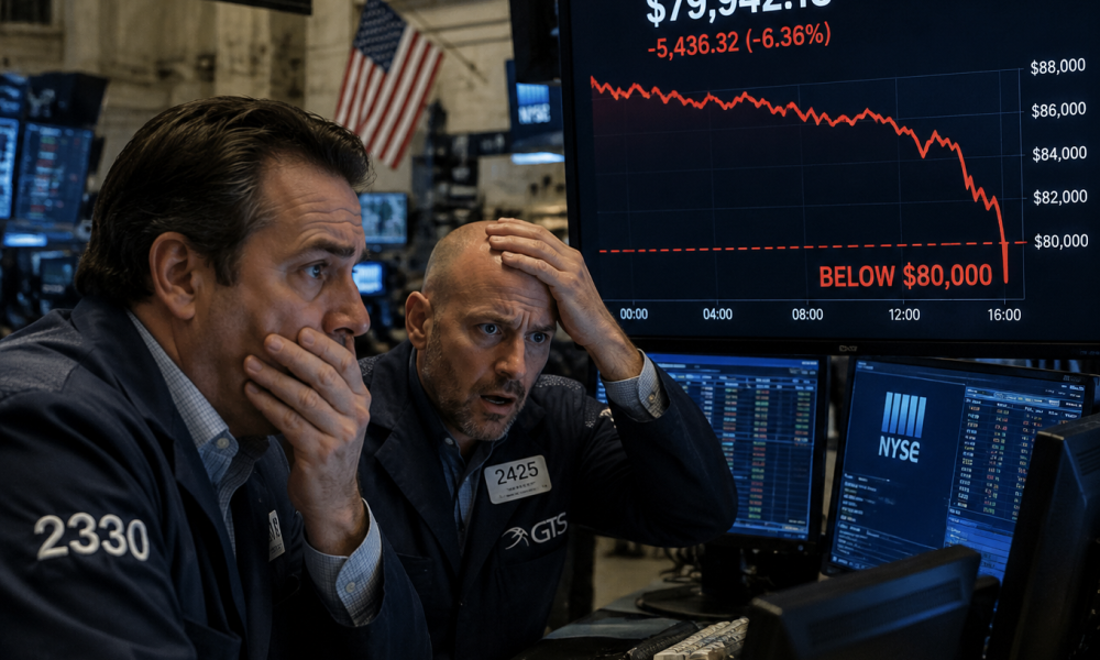 BTC dips below $80k.