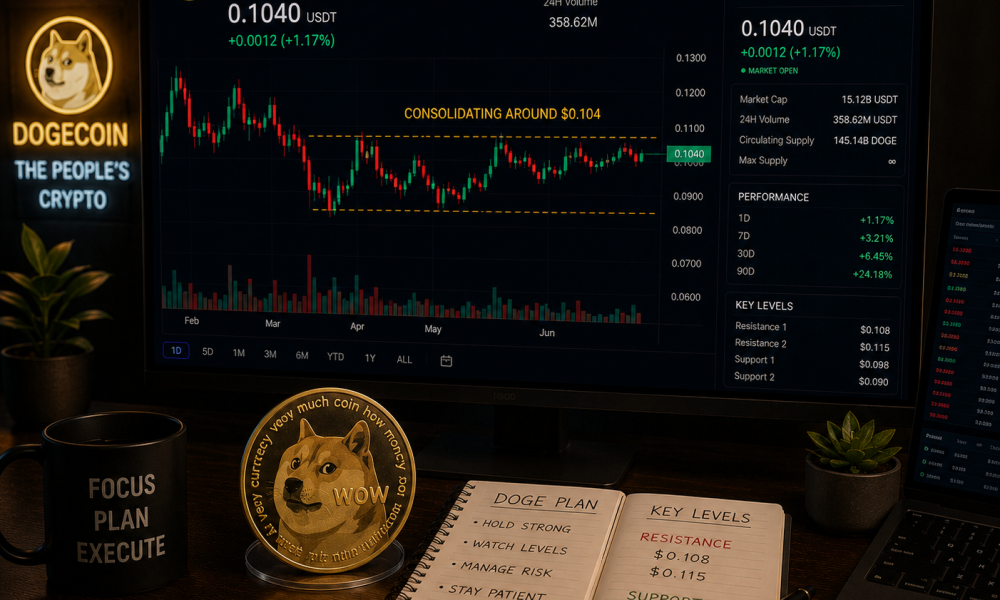 Dogecoin has held the $0.102 support level.