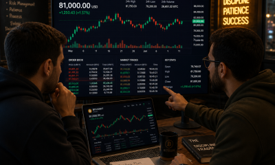Traders analyzing Bitcoin at $81k.
