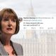 Harriet Harman in front of a tweet she accidentally sent