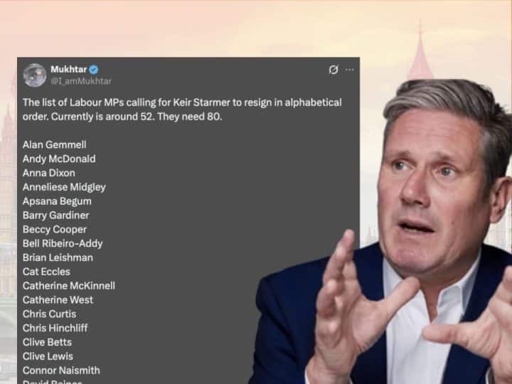 Starmer and list of MPs calling for him to step down