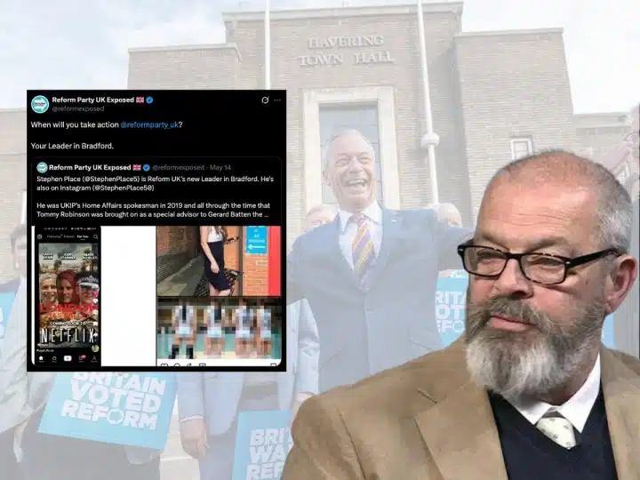 Stephen Place of Reform UK and Nigel Farage