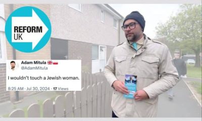 Adam Mitula, of Reform, outside campaigning in Makerfield