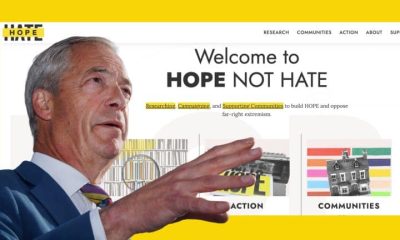 Nigel Farage and the Hope not Hate website