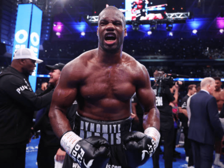 Daniel Dubois outside of the ring looking fierce