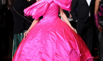 Demi Moore In Pink Silk Matieres Fecales At The Paper Tiger Premiere During The 79th Cannes Film Festival