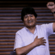Former Bolivia President Evo Morales gestures during a press conference as he expresses his gratitude to the Argentine government and population for having received him as a political exiled at Hotel Quagliaro on November 7, 2020 in Buenos Aires, Argentina. Morales announced he will start traveling to La Quiaca, Jujuy where he will cross the Argentine-Bolivian border on November 11.