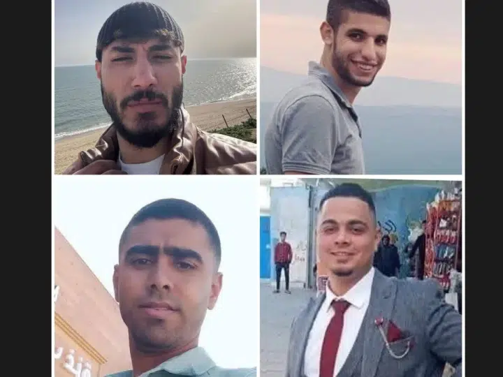 Four men out of the five people whose photos are beginning to circulate on social media as having been killed in Gaza during the ceasefire
