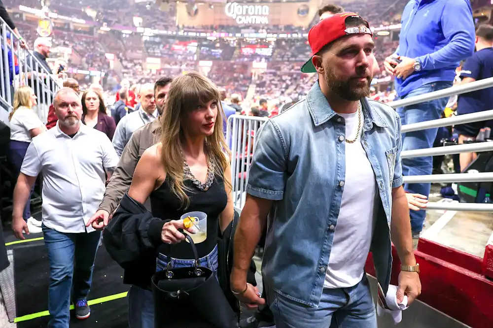 GettyImages-2277904884 Travis Kelce Cheer on Cavaliers Courtside