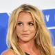 Britney Spears smirking on the red carpet at the 2016 MTV Video Music Awards.