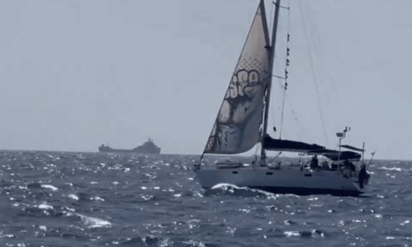 The Global Sumud Flotilla at sea. Israel attacked the boats on 18 May 2026