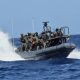 Israeli Occupation Forces fast boat participating in abduction of Global Sumud Flotilla