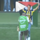 Ipek Kaya celebrates the Turkish Women's Football League title dancing on to the pitch, holding the Palestine flag above her head