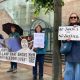 Jury Alliance supporters outside a crown court