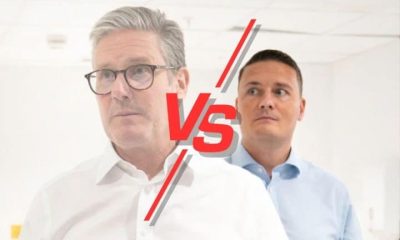 Keir Starmer and Wes Streeting with a 'vs' sign between them